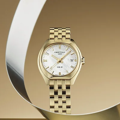 Certina DS-2 Lady Mini Quartz Diamonds Yellow Gold PVD C049.210.33.116.00