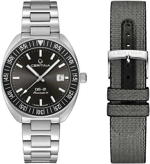 Certina DS-2 Turning Bezel Powermatic 80 Anthracite Dial Set C0246071108102