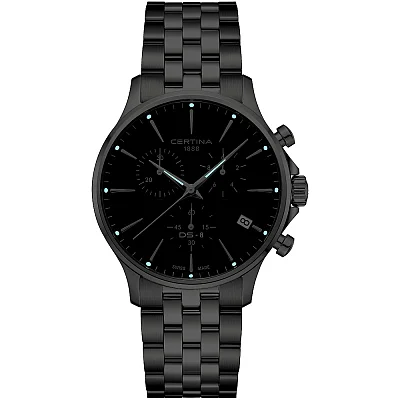 Certina DS-8 Chrono Black Dial Steel Bracelet C045.417.11.051.00