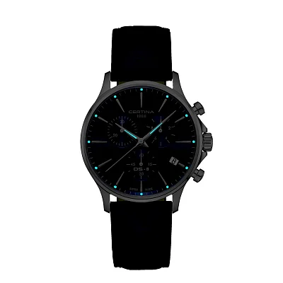 Certina DS-8 Chrono Dark Blue Dial Dark Blue Leather Strap C045.417.16.041.00