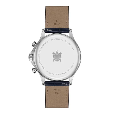 Certina DS-8 Chrono Dark Blue Dial Dark Blue Leather Strap C045.417.16.041.00