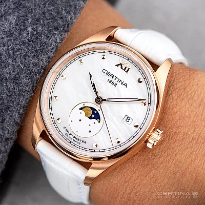 Certina DS-8 Lady Moonphase COSC Chronometer Rose Gold PVD C033.257.36.118.00