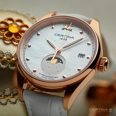 Certina DS-8 Lady Moonphase COSC Chronometer Rose Gold PVD C033.257.36.118.00