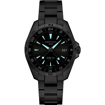 Certina DS-X GMT Anthracite Dial Steel Bracelet C047.452.11.081.00