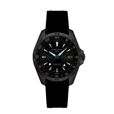 Certina DS-X GMT Anthracite Dial Black Strap C047.452.17.081.01