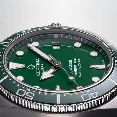 Certina DS Action Diver 38mm Powermatic 80 Ceramic Green Dial C048.807.11.091.00