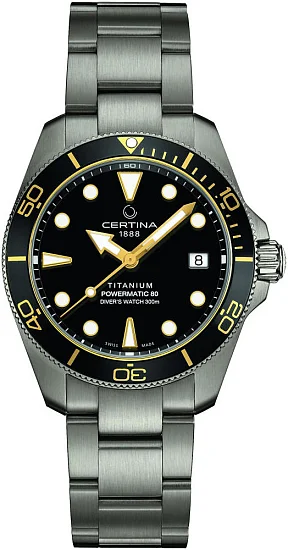 Certina DS Action Diver 38mm Powermatic 80 Titanium Ceramic C0488074405100