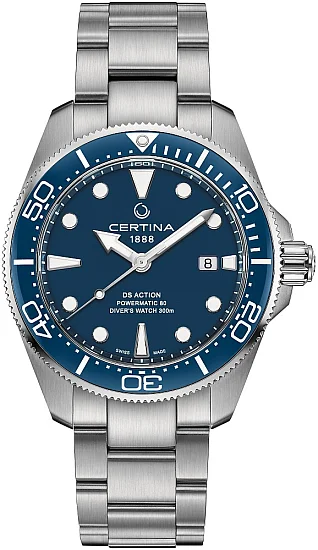 Certina DS Action Diver 43mm Powermatic 80 Ceramic Blue C0326071104100