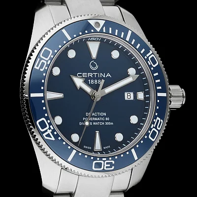 Certina DS Action Diver 43mm Powermatic 80 Ceramic Blue C032.607.11.041.00