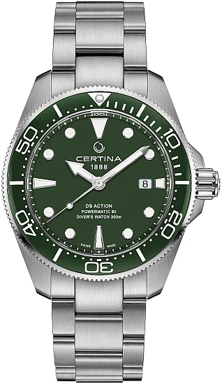 Certina DS Action Diver 43mm Powermatic 80 Ceramic Green C0326071109100