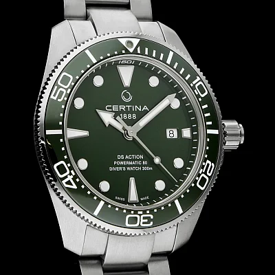 Certina DS Action Diver 43mm Powermatic 80 Ceramic Green C032.607.11.091.00