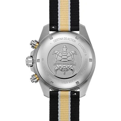 Certina DS Action Diver Bi-Compax Chrono Automatic A05 Beige Dial NATO Strap C032.827.18.271.00