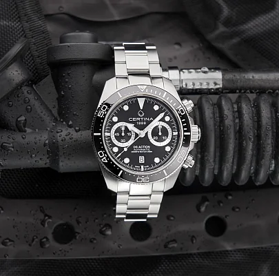 Certina DS Action Diver Bi-Compax Chrono Automatic A05 Black Dial C032.827.11.051.00