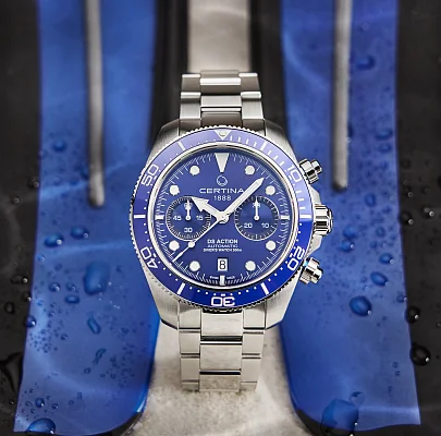 Certina DS Action Diver Bi-Compax Chrono Automatic A05 Blue Dial C032.827.11.041.00
