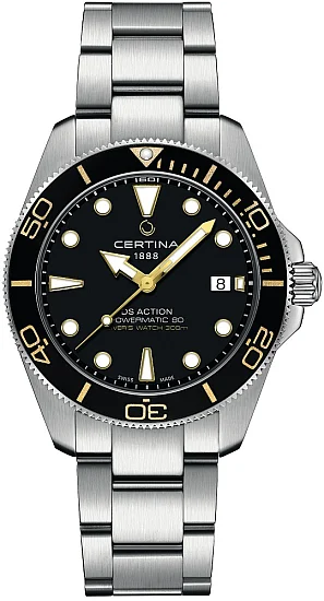 Certina DS Action Diver 40,5mm Powermatic 80 Ceramic Black Dial C0484071105101