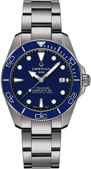 Certina DS Action Diver 40,5mm Powermatic 80 Ceramic Blue Dial Titanium C0484074404100