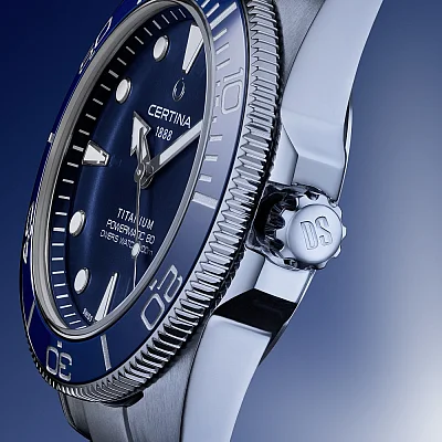 Certina DS Action Diver 40,5mm Powermatic 80 Ceramic Blue Dial Titanium C048.407.44.041.00