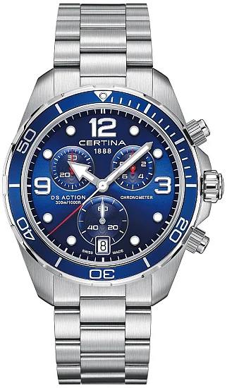 Certina DS Action Diver Chrono COSC Chronometer Blue C0324341104700