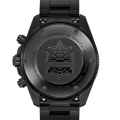 Certina DS Action Diver Chrono Carbon Dial Black PVD C048.417.33.201.00