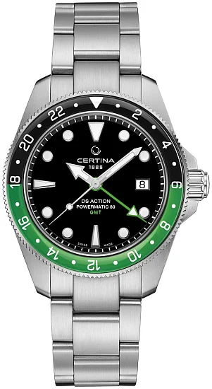 Certina DS Action Diver GMT 41mm Powermatic 80 Sapphire Black-Green C0329291105100