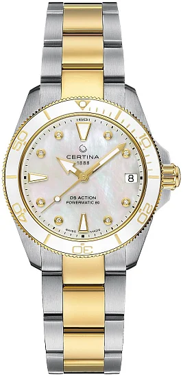 Certina DS Action Diver Lady 34mm Ceramic Powermatic 80 Diamonds C0320072211600