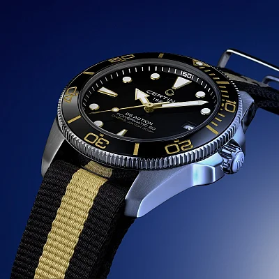 Certina DS Action Diver 40,5mm Powermatic 80 Ceramic Black Dial NATO Strap C048.407.18.051.01