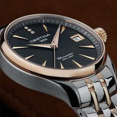 Certina DS Action Lady COSC Chronometer Diamonds Rose Gold PVD C032.051.22.086.00