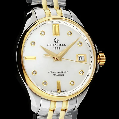 Certina DS Action Lady Powermatic 80 Diamonds Yellow Gold PVD C032.207.22.116.00