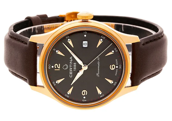 Certina DS Powermatic 80 Brown Dial Brown Leather Strap C038.407.36.087.00