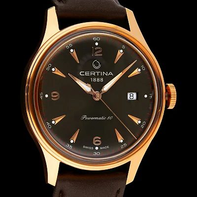 Certina DS Powermatic 80 Brown Dial Brown Leather Strap C038.407.36.087.00