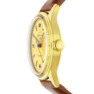 Certina DS Powermatic 80 Gold Dial Brown Leather Strap C038.407.36.367.00