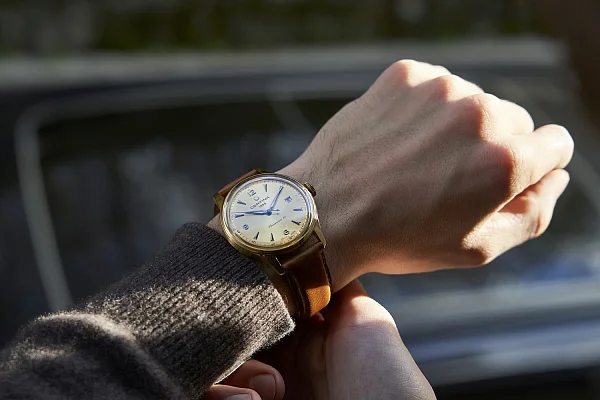 Certina DS Powermatic 80 Gold Dial Brown Leather Strap C038.407.36.367.00