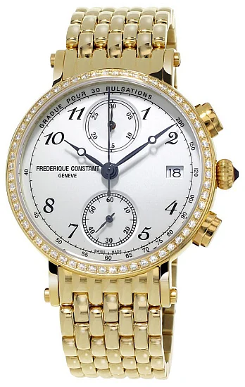 Frederique Constant Classics Chronograph Pulsometer Ladies Diamonds FC-291A2RD5B