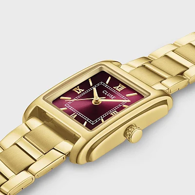 Cluse Anglee Dark Cherry Dial Yellow Gold CW16603