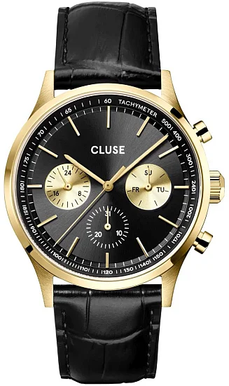 Cluse Antheor Multifunction Black Strap Black & Gold Dial CW21004