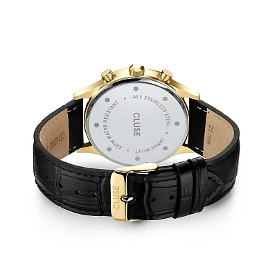 Cluse Antheor Multifunction Black Strap Gold Dial CW21005