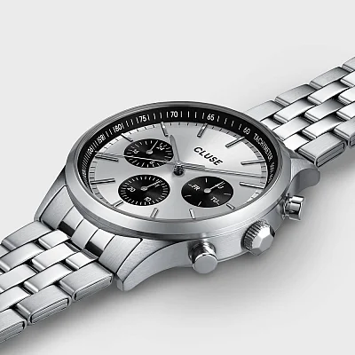 Cluse Antheor Multifunction Silver Bracelet Silver Panda Dial CW21007