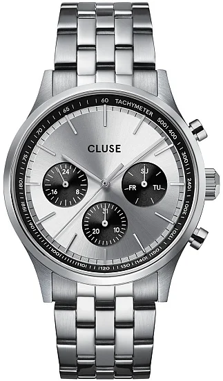 Cluse Antheor Multifunction Silver Bracelet Silver Panda Dial CW21007