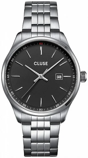 Cluse Antheor Silver Bracelet Black Dial CW20904