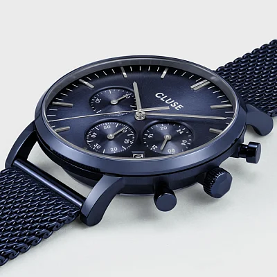 Cluse Aravis Chrono Mesh Full Blue CW21001