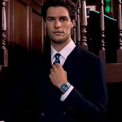 Cluse Aravis Dual Timer Steel Bracelet Blue Dial CW25601