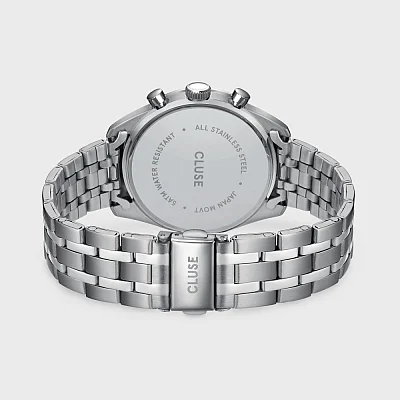 Cluse Aravis Dual Timer Steel Bracelet Green Dial CW25602