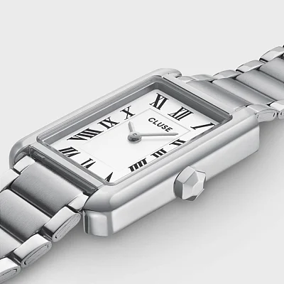 Cluse Belissena Silver Bracelet White Dial CW15002