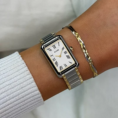 Cluse Belissena Yellow Gold Bicolour White Dial CW15003