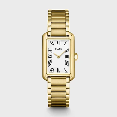 Cluse Belissena Yellow Gold White Dial and Golden Bracelet Set CG15001