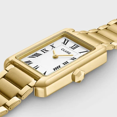 Cluse Belissena Yellow Gold White Dial and Golden Bracelet Set CG15001