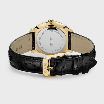 Cluse Feroce Petite Gold Black Leather Gold Dial CW11209