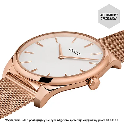 Cluse Feroce Mesh Rose Gold White Dial CW0101212002