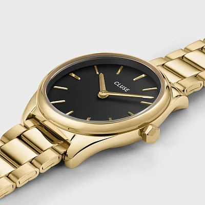 Cluse Feroce Mini Gold Black Dial Bracelet Set CG11701