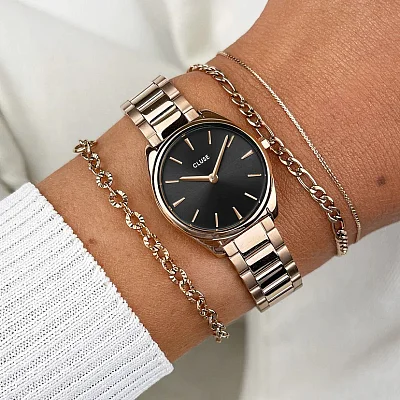 Cluse Feroce Mini Rose Gold Black Dial CW11703
